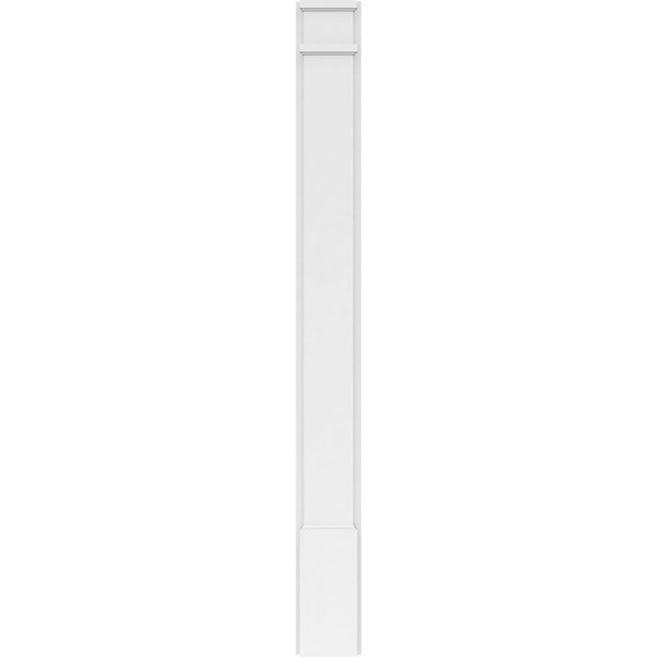 Ekena Millwork Plain PVC Pilaster w/Decorative Capital & Base, 6"W x 60"H x 2"P - PILP06X060SM02-2