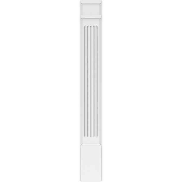 Ekena Millwork Fluted PVC Pilaster w/Decorative Capital & Base, 6"W x 48"H x 2"P - PILP06X048FL02-2