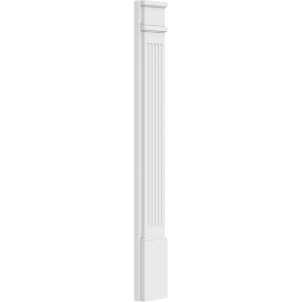 Ekena Millwork Fluted PVC Pilaster w/Decorative Capital & Base, 6"W x 48"H x 2"P - PILP06X048FL02-2