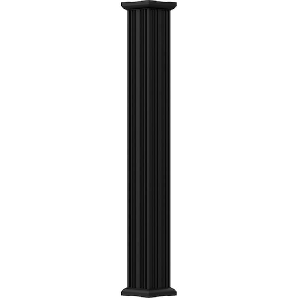 Ekena Millwork 6" x 9' Endura-Aluminum Column, Square Shaft (For Post Wrap Installation), Non-Tapered, FLuted - EA0609INFSGTUTU