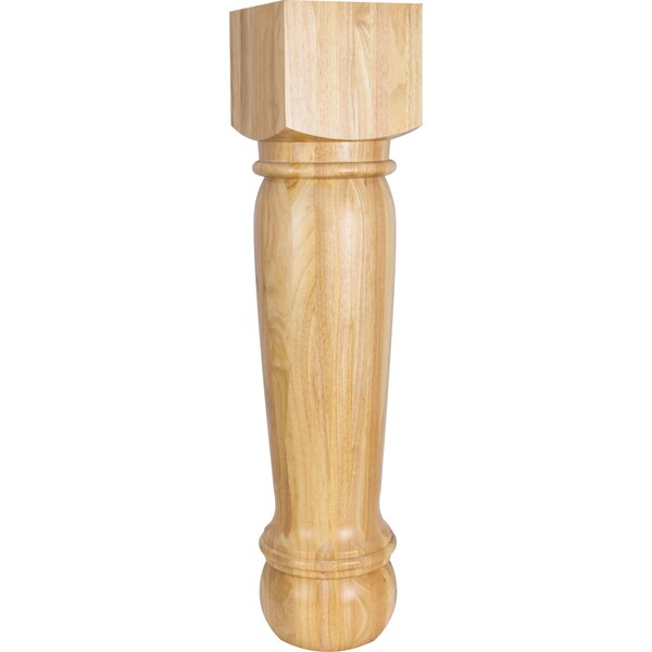 Hardware Resources 8" Wx8"Dx35-1/2"H Rubberwood Turned Post - P26-3RW