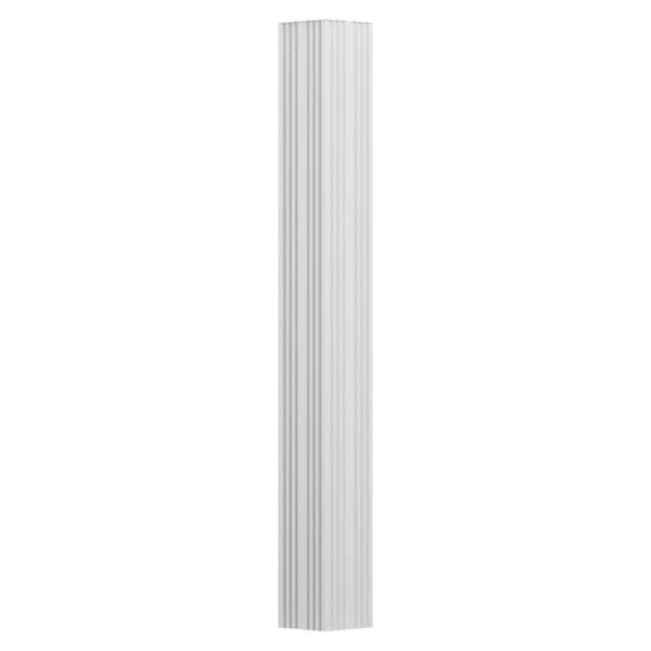 Ekena Millwork 3" x 9' Endura-Aluminum Column, Square Shaft (Load-Bearing 8,000 lbs), Non-Tapered, FLuted - EA0309ENFSB