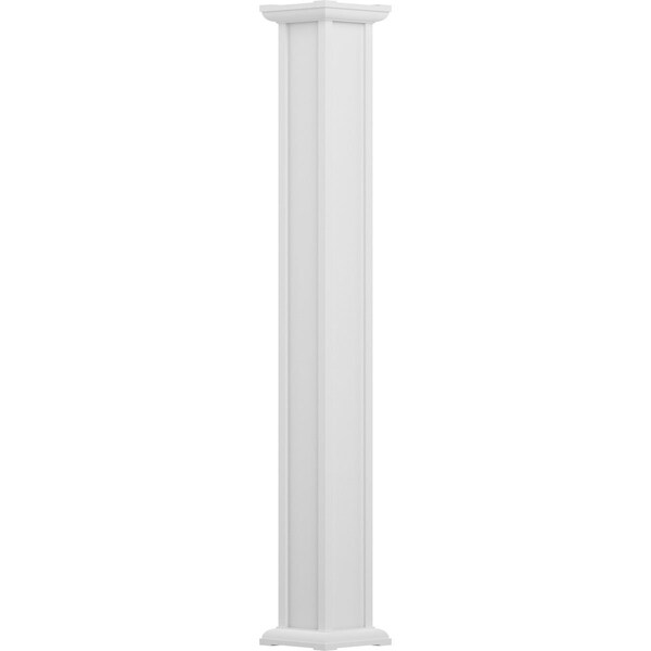 Ekena Millwork 8" x 12' Endura-Aluminum Acadian Style Column, Square Shaft (For Post Wrap Installation) Non-Tapered - EA0812INPSAACAC