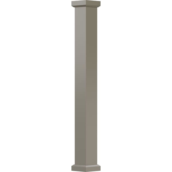 Ekena Millwork 9" x 12' Endura-Aluminum Empire Style Column, Square Shaft (Load-Bearing 15,000 lbs) Non-Tapered - EA0912ENPSFEMEM