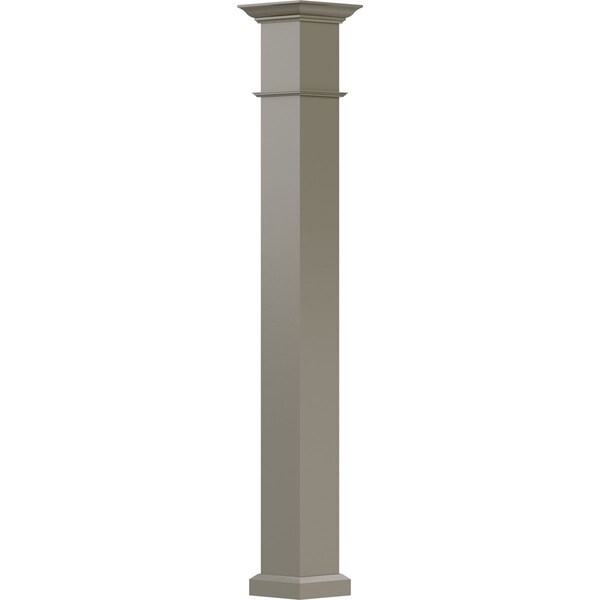 Ekena Millwork 9" x 12' Endura-Aluminum Wellington Style Column Square Shaft For Post Wrap Installation Non-Tapered - EA0912INPSFWEWE