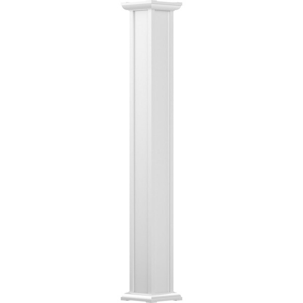 Ekena Millwork 8" x 12' Endura-Aluminum Acadian Style Column, Square Shaft (For Post Wrap Installation) Non-Tapered - EA0812INPSEACAC