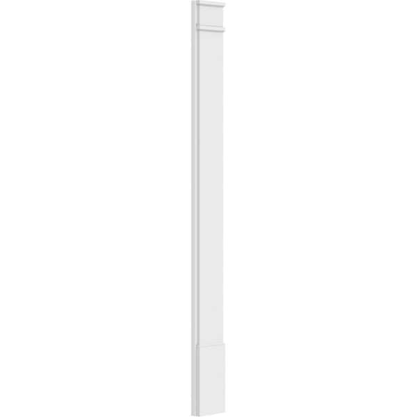 Ekena Millwork Plain PVC Pilaster w/Decorative Capital & Base, 8W x 82H x 2P, PR - PILP08X082SM02-2