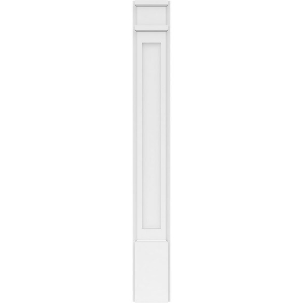 Ekena Millwork Flat Panel PVC Pilaster w/Decorative Capital & Base, 6W x 48H x 2P, PR - PILP06X048FP02-2