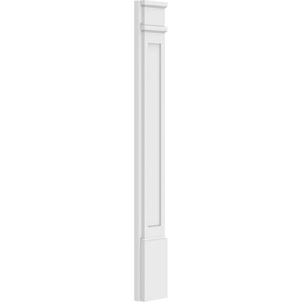 Ekena Millwork Flat Panel PVC Pilaster w/Decorative Capital & Base, 6W x 48H x 2P, PR - PILP06X048FP02-2