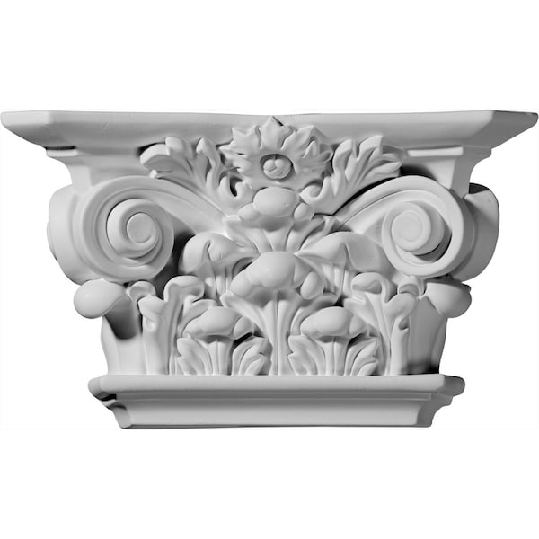 Ekena Millwork 10 1/2"W x 6 1/8"H x 3"D Acanthus Leaf Capital (Fits Pilasters up to 6 3/4"W x 1"D) - CAP10X06X03AC