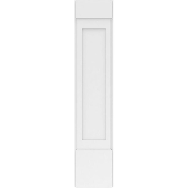 Ekena Millwork Flat Panel PVC Pilaster w/Standard Capital & Base, 10W x 48H x 2P, PR - PILP10X048FP01-2