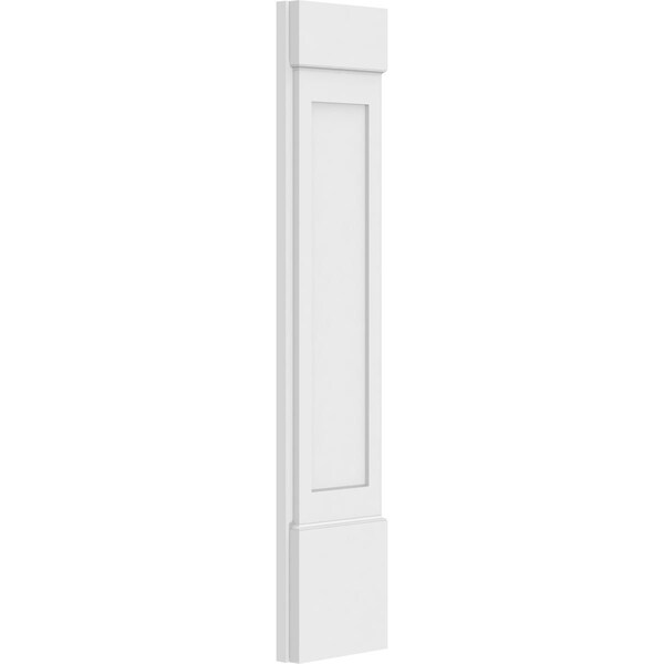 Ekena Millwork Flat Panel PVC Pilaster w/Standard Capital & Base, 10W x 48H x 2P, PR - PILP10X048FP01-2