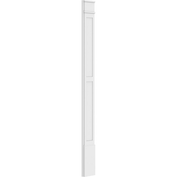 Ekena Millwork Two Equal Flat Panel PVC Pilaster w/Decorative Capital & Base, 9"W x 96"H x 2"P - PILP09X096DFP02-2