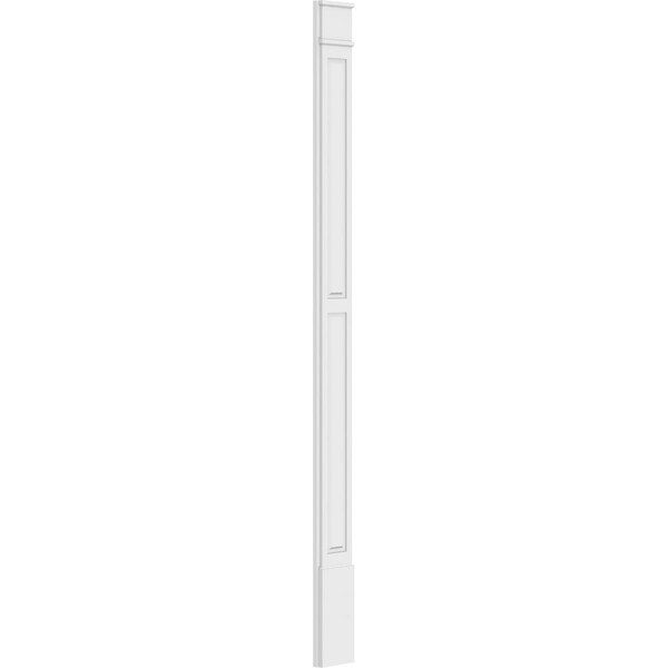 Ekena Millwork Two Equal Raised Panel PVC Pilaster w/Decorative Capital & Base, 9W x 120H x 2P, PR - PILP09X120DRP02-2
