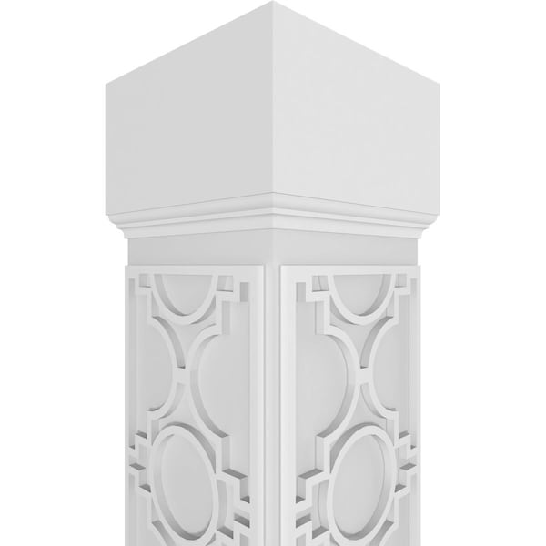Ekena Millwork Craftsman Classic Square Non-Tapered Gypsum Fretwork Column w/ Mission Capital & Mission Base - CC1210ENGYPMIMI