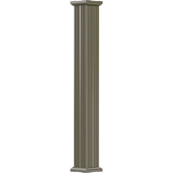 Ekena Millwork 10" x 10' Endura-Aluminum Column, Square Shaft (For Post Wrap Installation), Non-Tapered, FLuted - EA1010INFSCTUTU