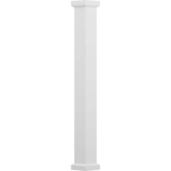 Ekena Millwork 8" x 12' Endura-Aluminum Empire Style Column, Square Shaft (Load-Bearing 20,000 lbs) Non-Tapered - EA0812ENPSAEMEM
