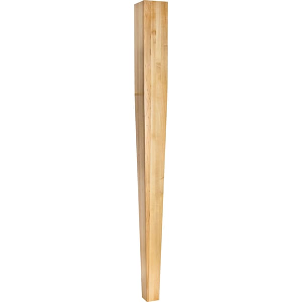 Hardware Resources 3-1/2" Wx3-1/2"Dx42"H Rubberwood Square Tapered Post - P43-42RW