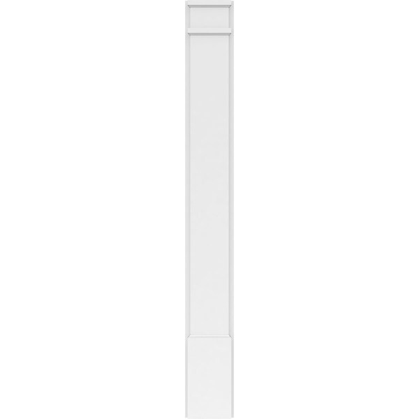 Ekena Millwork Plain PVC Pilaster w/Decorative Capital & Base, 7"W x 60"H x 2"P - PILP07X060SM02-2