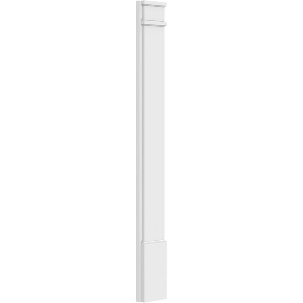 Ekena Millwork Plain PVC Pilaster w/Decorative Capital & Base, 7"W x 60"H x 2"P - PILP07X060SM02-2