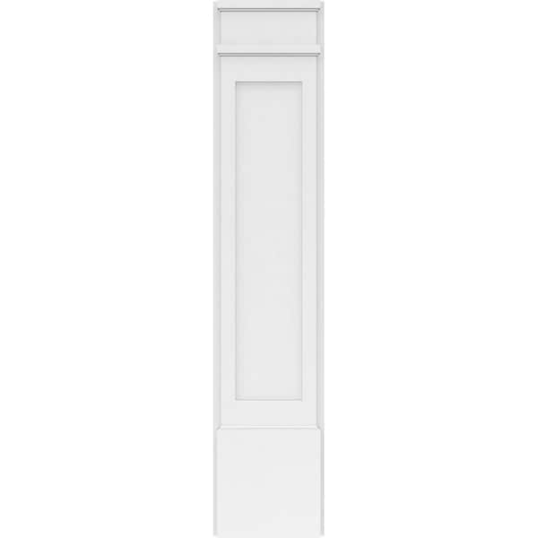 Ekena Millwork Flat Panel PVC Pilaster w/Decorative Capital & Base, 10"W x 48"H x 2"P - PILP10X048FP02-2