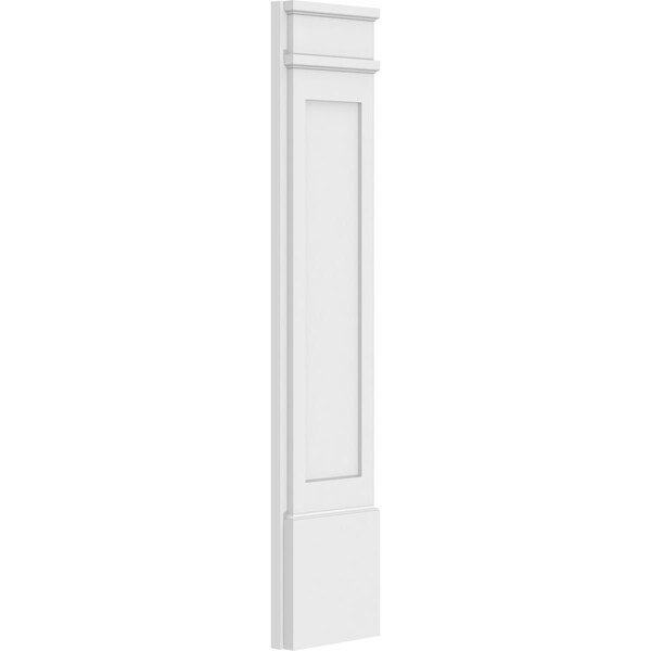 Ekena Millwork Flat Panel PVC Pilaster w/Decorative Capital & Base, 10"W x 48"H x 2"P - PILP10X048FP02-2