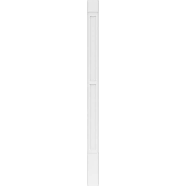 Ekena Millwork Two Equal Flat Panel PVC Pilaster w/Standard Capital & Base, 6"W x 90"H x 2"P - PILP06X090DFP01-2