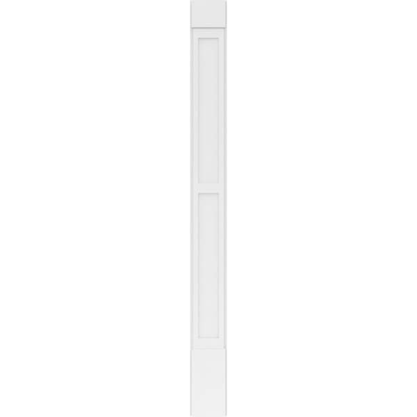 Ekena Millwork Two Equal Flat Panel PVC Pilaster w/Standard Capital & Base, 9"W x 102"H x 2"P - PILP09X102DFP01-2