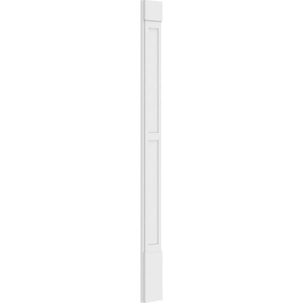 Ekena Millwork Two Equal Flat Panel PVC Pilaster w/Standard Capital & Base, 9"W x 102"H x 2"P - PILP09X102DFP01-2