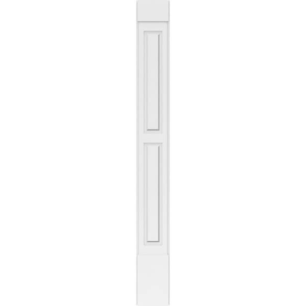 Ekena Millwork Two Equal Raised Panel PVC Pilaster w/Standard Capital & Base, 9"W x 82"H x 2"P - PILP09X082DRP01-2