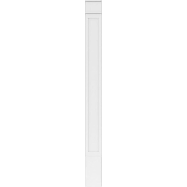 Ekena Millwork Flat Panel PVC Pilaster w/Decorative Capital & Base, 10W x 108H x 2P, PR - PILP10X108FP02-2