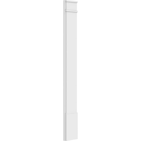 Ekena Millwork Plain PVC Pilaster w/Decorative Capital & Base, 9"W x 72"H x 2"P - PILP09X072SM02-2
