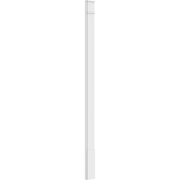 Ekena Millwork Plain PVC Pilaster w/Decorative Capital & Base, 7"W x 108"H x 2"P - PILP07X108SM02-2