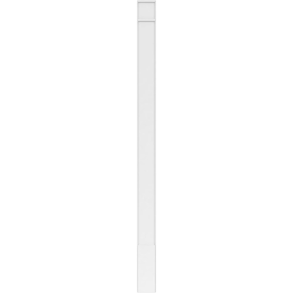 Ekena Millwork Plain PVC Pilaster w/Decorative Capital & Base, 7"W x 108"H x 2"P - PILP07X108SM02-2
