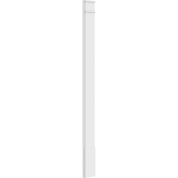 Ekena Millwork Plain PVC Pilaster w/Decorative Capital & Base, 9"W x 102"H x 2"P - PILP09X102SM02-2