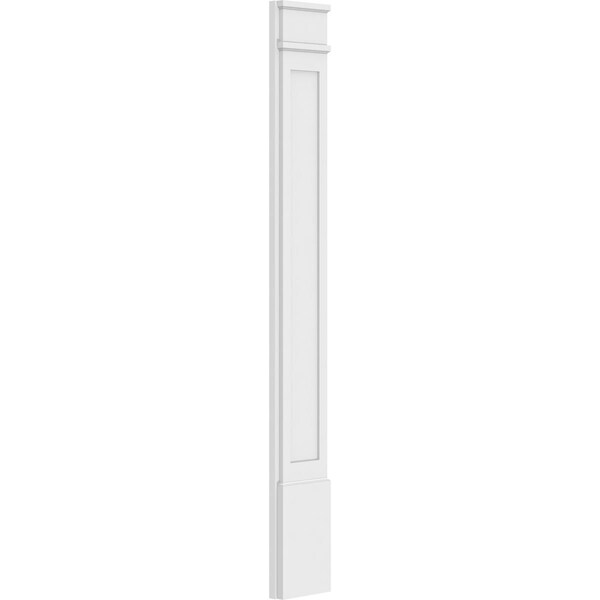 Ekena Millwork Flat Panel PVC Pilaster w/Decorative Capital & Base, 9"W x 72"H x 2"P - PILP09X072FP02-2