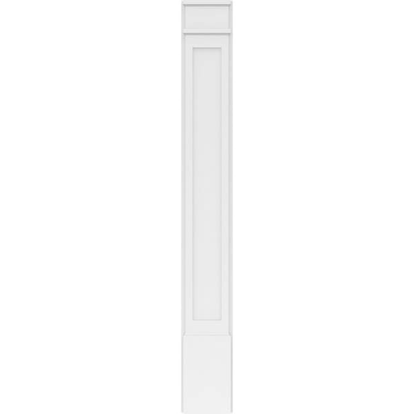 Ekena Millwork Flat Panel PVC Pilaster w/Decorative Capital & Base, 9"W x 72"H x 2"P - PILP09X072FP02-2