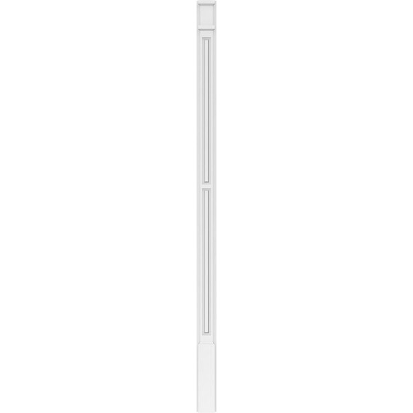 Ekena Millwork Two Equal Raised Panel PVC Pilaster w/Decorative Capital & Base, 4W x 82H x 2P, PR - PILP04X082DRP02-2