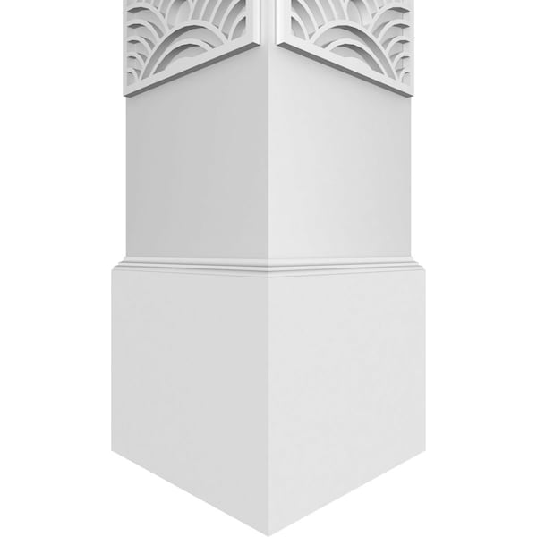 Ekena Millwork Craftsman Classic Square Non-Tapered Art Deco Fretwork Column w/ Standard Capital & Standard Base - CC1208ENARDCSCS