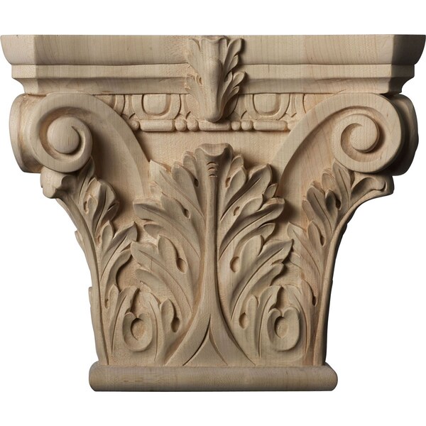 Ekena Millwork 11 1/2"W x 6 3/4"BW x 3 3/4"D x 9 5/8"H Large Floral Roman Corinthian Capital, Cherry - CAP11X03X09FLCH