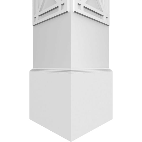 Ekena Millwork Craftsman Classic Square Non-Tapered Bungalow Fretwork Column w/ Standard Capital & Standard Base - CC1009ENBNGCSCS