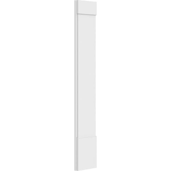 Ekena Millwork Plain PVC Pilaster w/Standard Capital & Base, 12W x 72H x 2P, PR - PILP12X072SM01-2