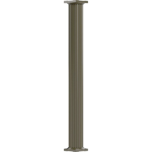 Ekena Millwork 12" x 8' Endura-Aluminum Column, Round Shaft (For Post Wrap Installation), Non-Tapered, FLuted - EA1208RNFSCTUTU