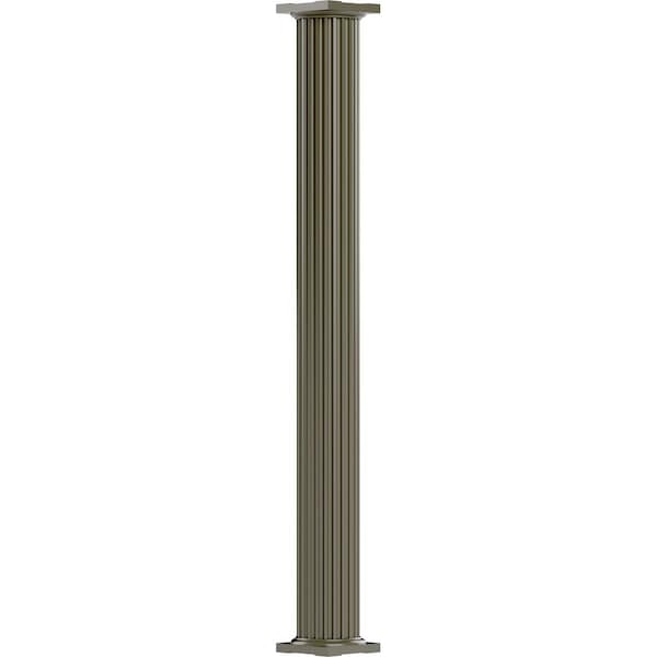 Ekena Millwork 6" x 9' Endura-Aluminum Column, Round Shaft (For Post Wrap Installation), Non-Tapered, FLuted - EA0609RNFSCTUTU