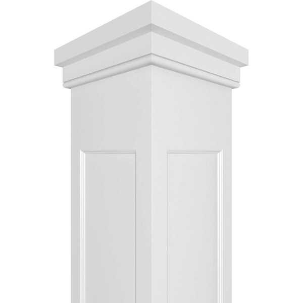 Ekena Millwork Craftsman Classic Square Non-Tapered, Recessed Panel PVC Column, Prairie Capital & Prairie Base - CC0808ENMPRPR