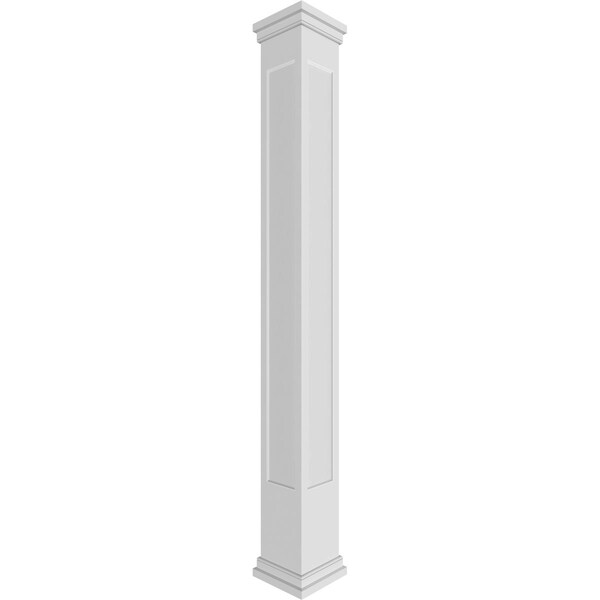 Ekena Millwork Craftsman Classic Square Non-Tapered, Recessed Panel PVC Column, Prairie Capital & Prairie Base - CC0808ENMPRPR