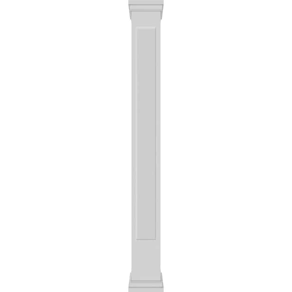 Ekena Millwork Craftsman Classic Square Non-Tapered, Recessed Panel PVC Column, Prairie Capital & Prairie Base - CC0808ENMPRPR
