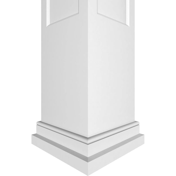 Ekena Millwork Craftsman Classic Square Non-Tapered, Recessed Panel PVC Column, Prairie Capital & Prairie Base - CC0808ENMPRPR
