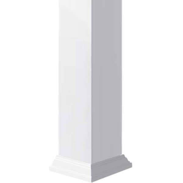 Ekena Millwork 12"W x 6'H Craftsman Classic Square Non-Tapered Smooth Column w/ Crown Capital & Base - EC1206ENPCRCR