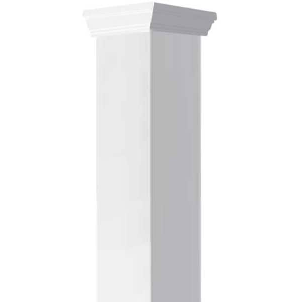 Ekena Millwork 12"W x 6'H Craftsman Classic Square Non-Tapered Smooth Column w/ Crown Capital & Base - EC1206ENPCRCR